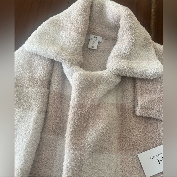 🎉LAST CHANCE🎉H HALSTON Buffalo Check Collar Cardigan With Pockets - Picture 8 of 11